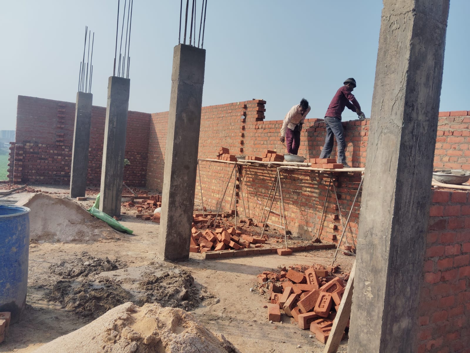 Hotel and factory construction in Narela